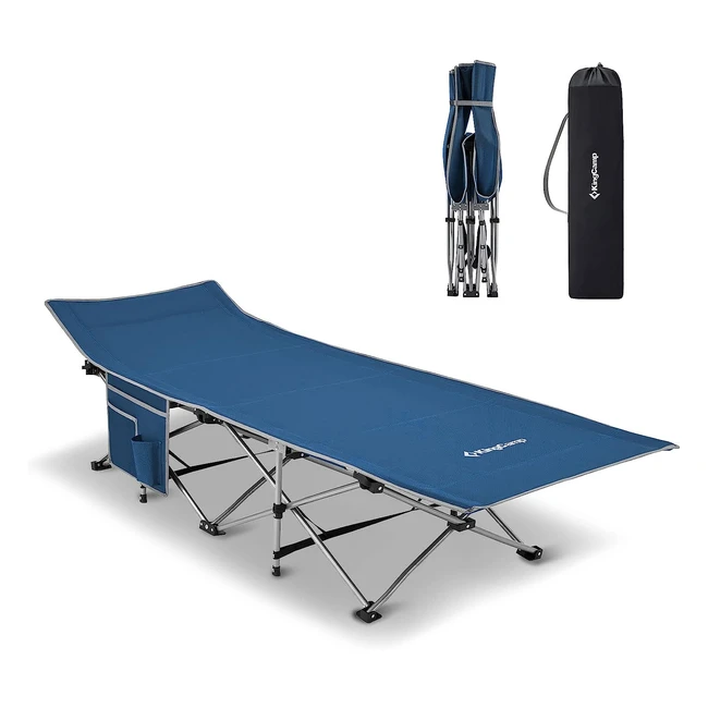 Cama Plegable KingCamp - Ultraligera y Resistente - Soporta hasta 120 kg - Ideal para Camping y Viajes