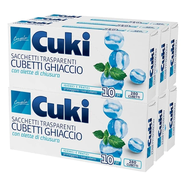 Cuki Sacchetti Ghiaccio 280 Cubetti - Confezione da 10 Pezzi