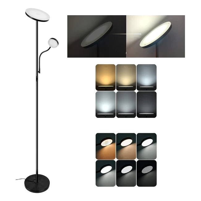 Lámpara de Pie LED Regulable Osasy - Negro