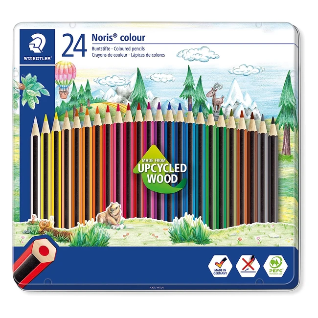 Staedtler 185 M24 Noris Colour Pencils - 24 Assorted Colors Tin