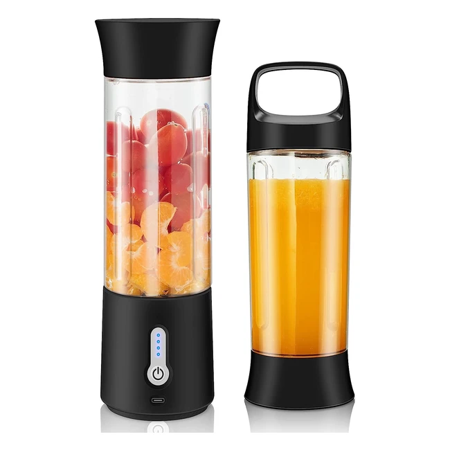 Mélangeur personnel portable rechargeable USB 17oz, 6 lames, idéal pour shakes et smoothies