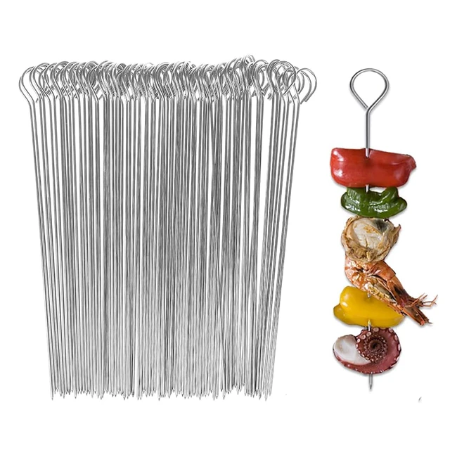 Brochettes barbecue inox 20cm bâtons cocktail légumes verre martini réutilisables 50pcs