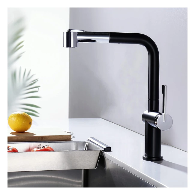 Robinet Cuisine Noir Cecipa Mitigeur Cuisine Noir - Réf. 3238mm - Douchette Extractible - 2 Jets