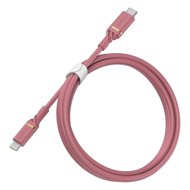 Cable Otterbox Reforzado USB-C a Lightning Certificado MFI - Carga Rápida iPhone e iPad - Ultra Resistente - 1m Rosado