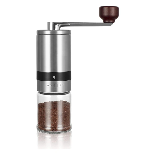 Moulin à café manuel Vzaahu avec fraise conique en céramique - Réglage grossière - Portable pour voyages