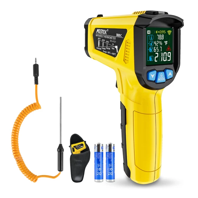 Termometro Infrarossi Mestek Digitale Laser IR Temperatura Pirometro 50C-800C