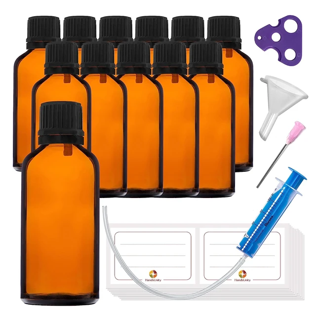 Flacon compte-gouttes en verre ambré - 50ml - Handsunity