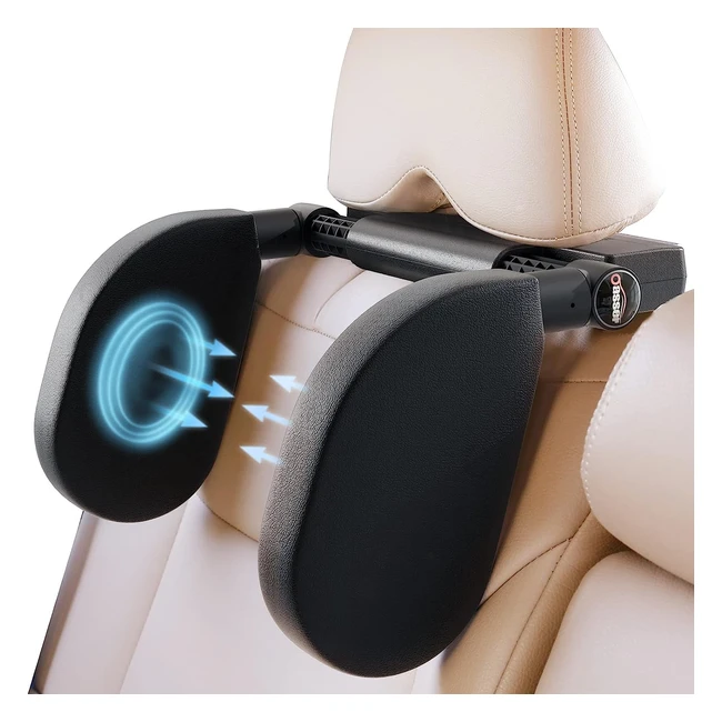 Reposacabezas Coche Oasser 360° Ajustable Cuero Transpirable - Negro