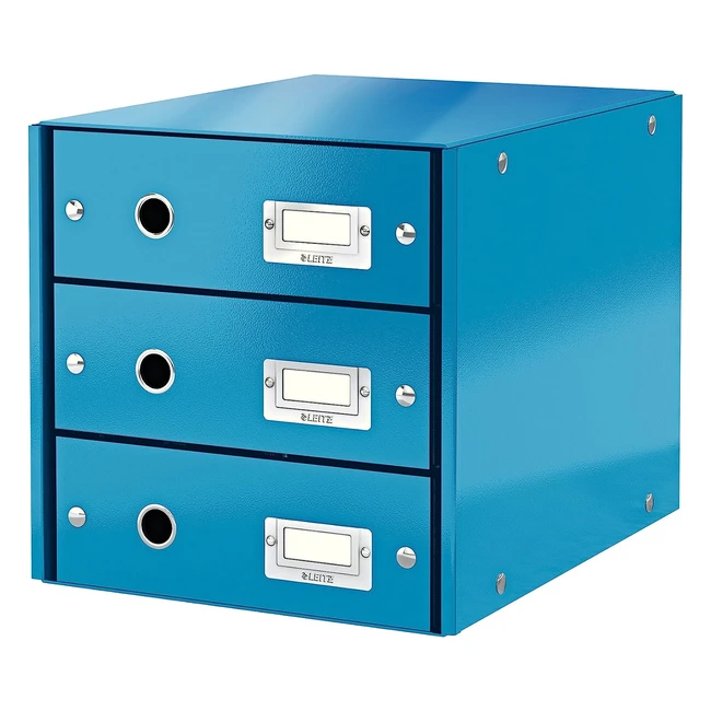 Leitz Click Store Schubladenset, Schwarz, A4, 3 Schubladen, Platz für 800 Blätter, Modernes Design