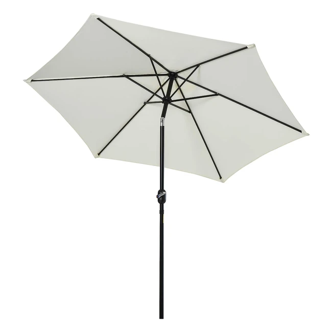 Parasol inclinable Outsunny pour jardin et terrasse - Crème
