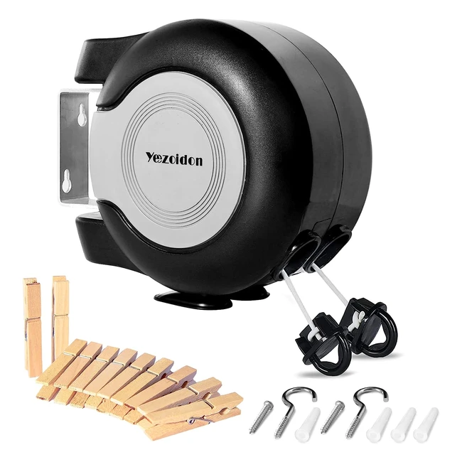 Retractable Clothes Line - Adjustable Double Reel - Easy Installation - IndoorO
