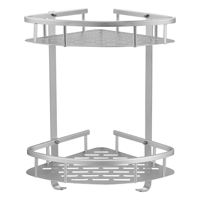 Estantes para ducha Geruike | Sin taladro | Aluminio | 2 niveles | Cesta adhesiva