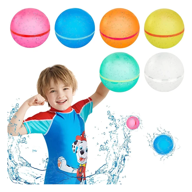 6 Stck selbstschlieende wiederverwendbare Wasserbomben - Sommer-Wasserspielz