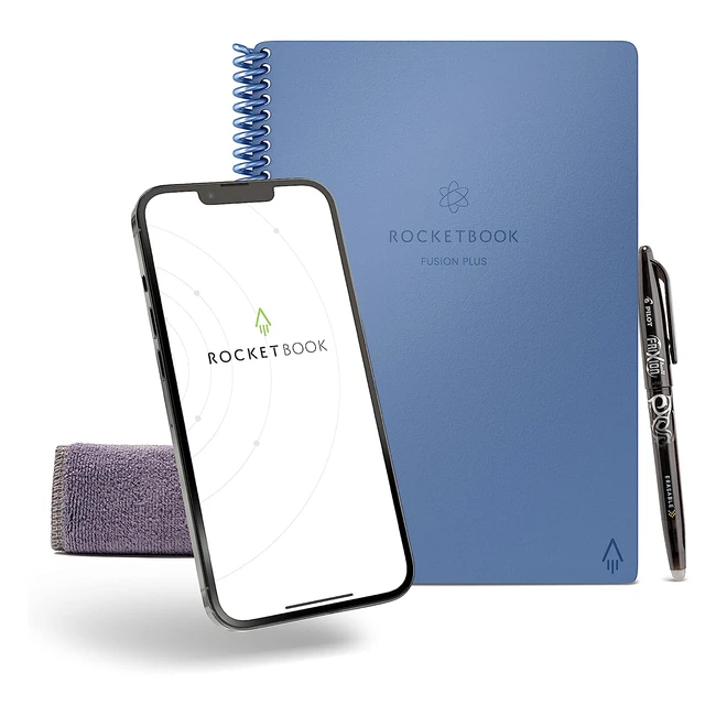 Rocketbook Fusion Plus Executive Steel Blue - 60 Pages, 11 Styles, All-in-One Professional Solution