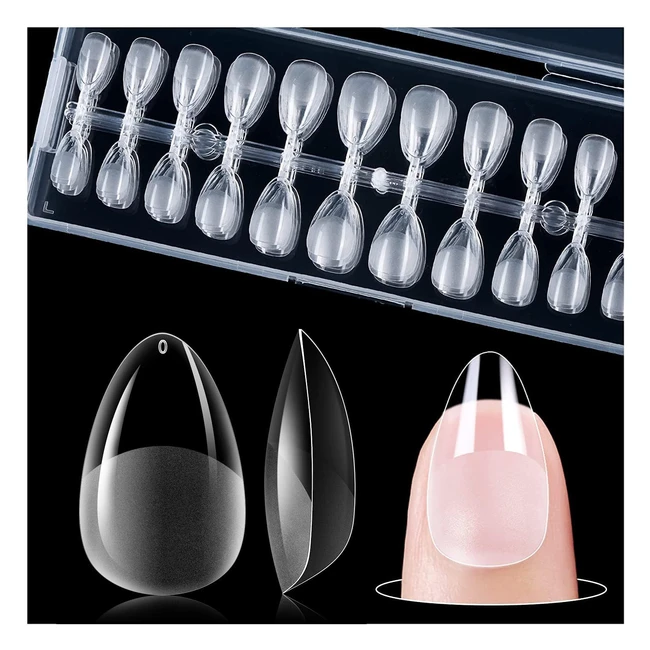 Set de 240 capsules d'ongles en gel court Gelike EC XS amande, faux ongles courts, taille 12, pour nail art