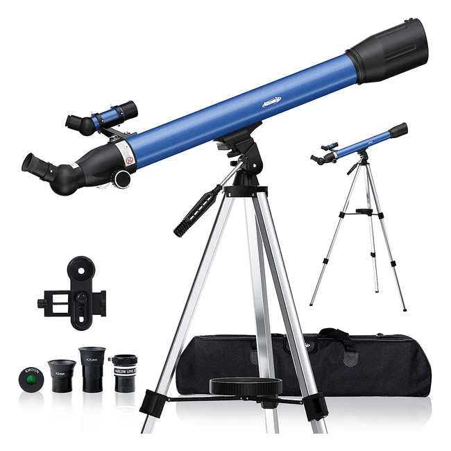 Telescopio Astronomico Aomekie 70060mm con Treppiede e Adattatore Smartphone - Regali di Natale