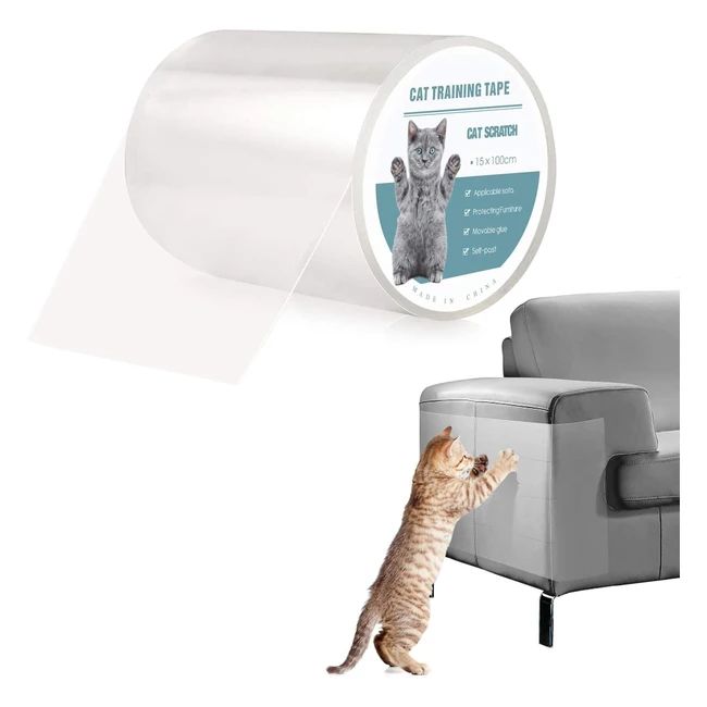 Protection Canapé Chat Anti-Griffe Sticker Transparent - Rouleau de Protection Invisible - Protège Meubles Table - S15x200cm