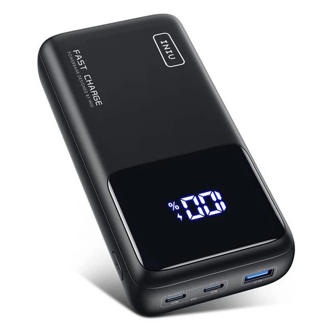 Chargeur Externe INIU PD 65W QC4 Power Bank 25000mAh avec Support pour MacBook Pro Air iPhone Samsung Xiaomi iPad Airpods