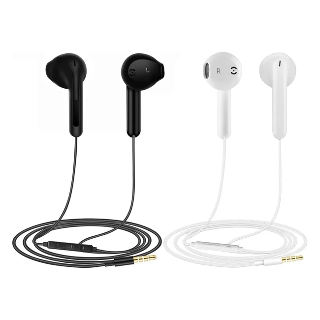 2 pack écouteurs intraauriculaires filaires antibruit avec microphone - Samsung Huawei - Haute définition