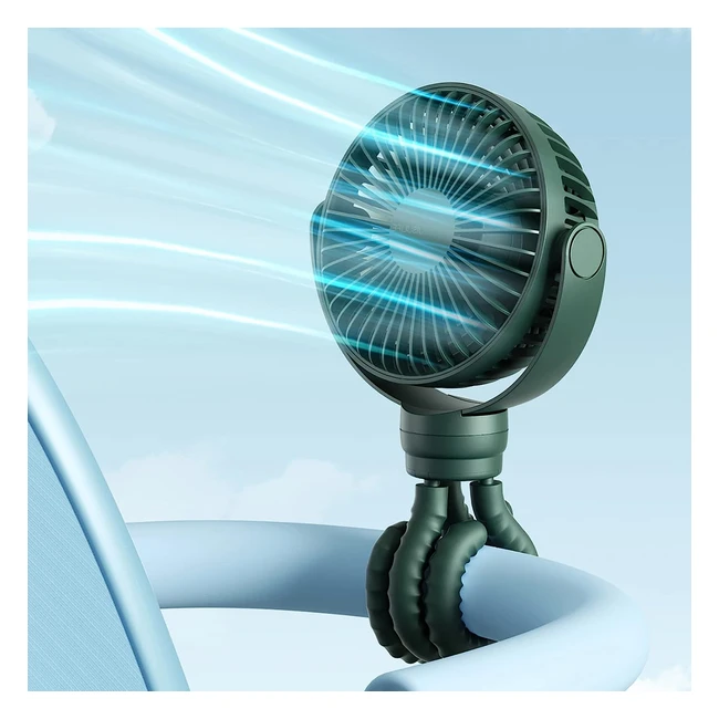 Ventilateur de poussette Jisulife 4000mAh - Vent fort silencieux batterie long