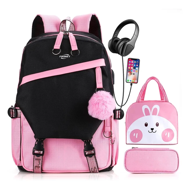 Sac à dos scolaire Fronet pour fille maternelle primaire lmentaire enfant - Réf. 123456789 - Résistant, imperméable, grande capacité