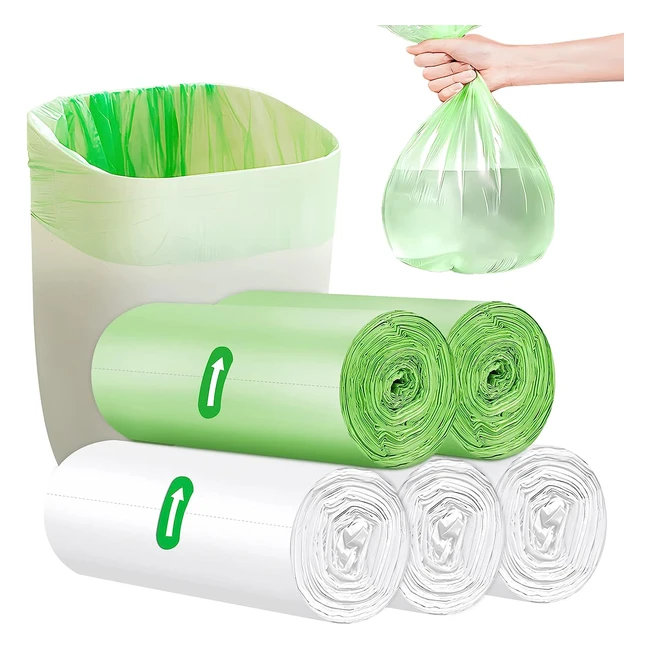 azlifeeu 100 Counts Bin Bags 15L Thick Food Waste Bags Bulk Pack Biodegradable Bin Liners