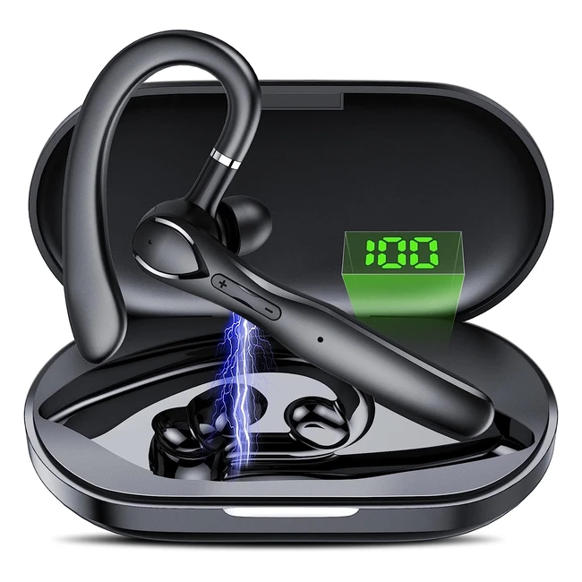 Auricolare Bluetooth Cuffie con Custodia di Ricarica LED 100 Ore Autonomia