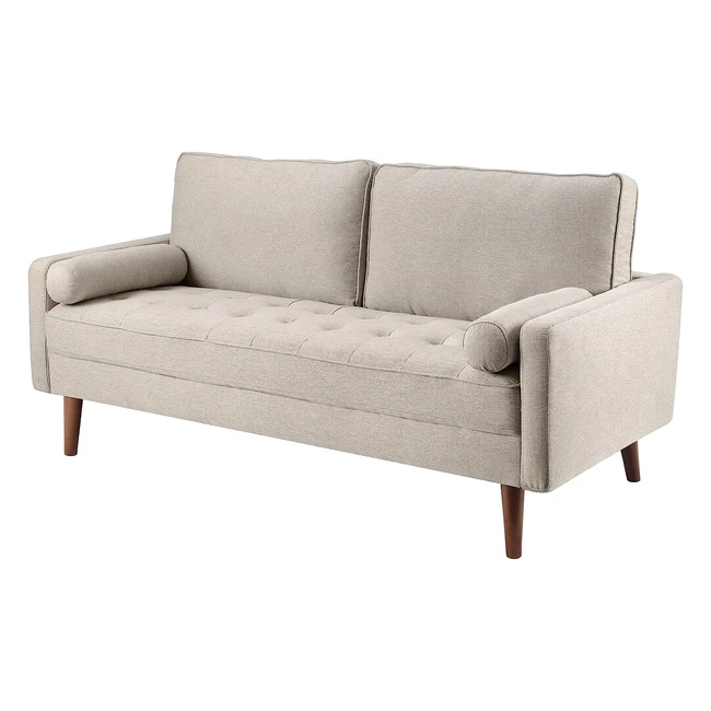 Yaak 2 Seater Sofa - Modern Sleeper Sofa with Bolster Pillows - Soft Tufted Love