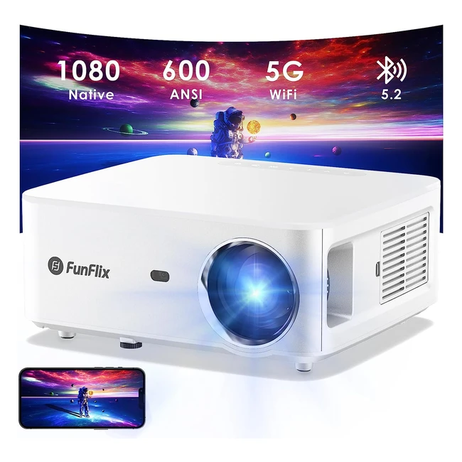Vidéoprojecteur 5G WiFi Bluetooth 15000 Lumen Full HD 1080P - Support 4P Trapézoïdale Correction