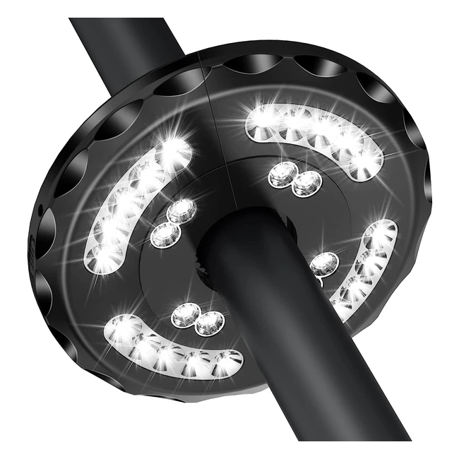 Lampe parasol de jardin rechargeable 28 LED 400 lumens - Éclairage puissant et ajustable