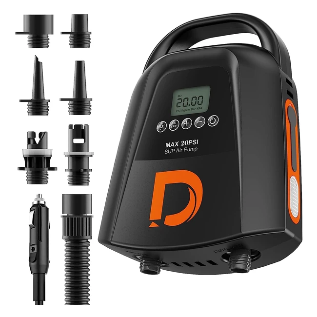 dskeuzeew Rechargeable Paddle Board Pump - 9000mAh Electric SUP Air Pump - 20psi High Pressure