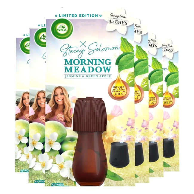 Airwick Essential Mist Refills - Long Lasting Fragrance - Morning Meadow - 6 Refills