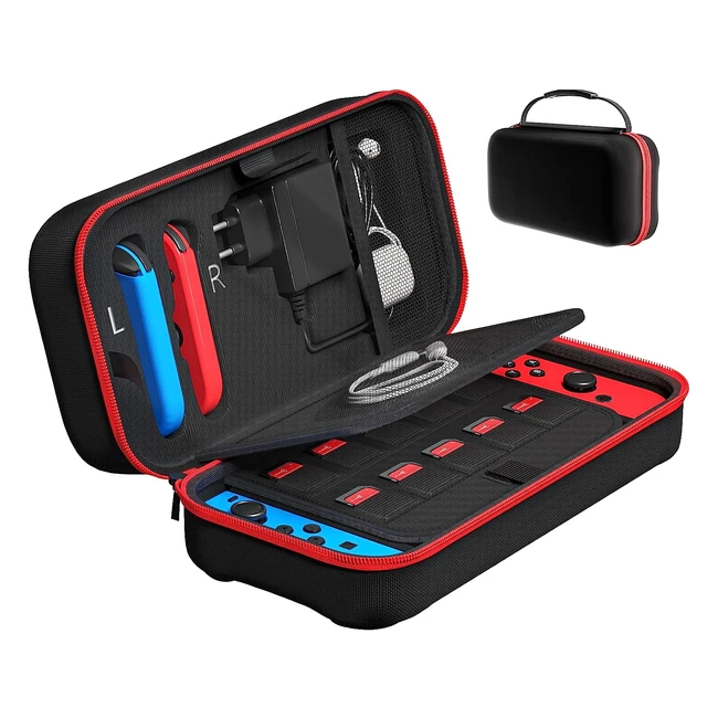 Custodia Nintendo Switch OLED - Protezione Rigida con 20 Cartucce da Gioco