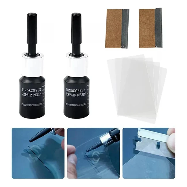 Kit Riparazione Parabrezza AutoKit Crepe Vetro Nero - Ref: 12345