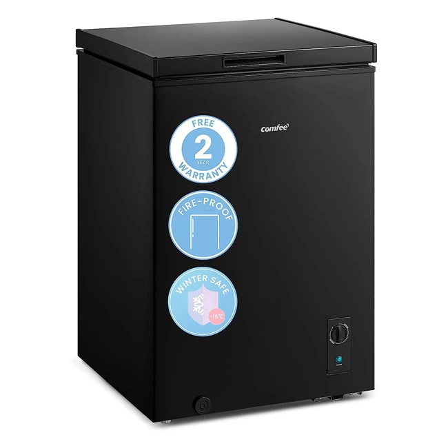 Comfee RCC100BL1E 99L Black Chest Freezer - Adjustable Thermostats - 4 Star Freezer Rating