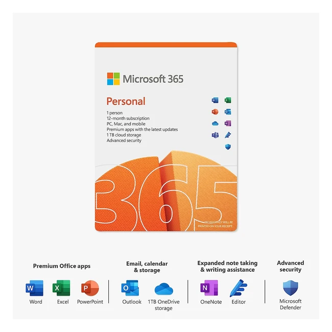 Microsoft 365 Personal - Office 365 Apps - 1 User - 1 Year Subscription