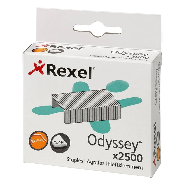 Rexel Odyssey Heavy Duty Staples - Staple up to 60 Sheets - Box of 2500 - Silver