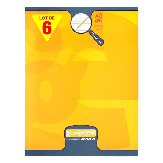 Lot de 6 cahiers d'écriture agrafés jaunes Clairefontaine 17x22cm