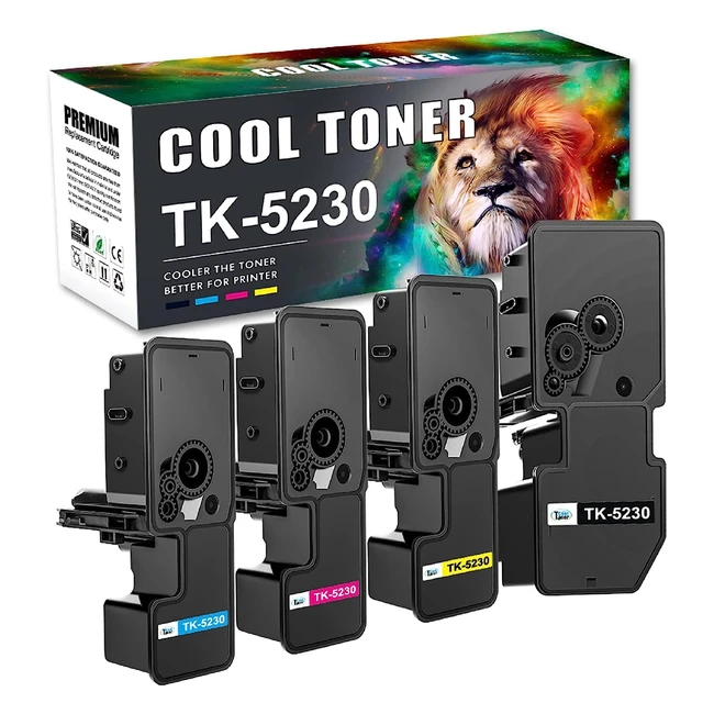 Cool Toner TK5230 kompatibel mit Kyocera Ecosys P5021CDN Toner M5521CDW M5521CDN P5021CDW P5021 M5521 TK5230K TK5230 TK5230C TK5230Y TK5230M Schwarz Cyan Gelb Magenta 4er-Pack