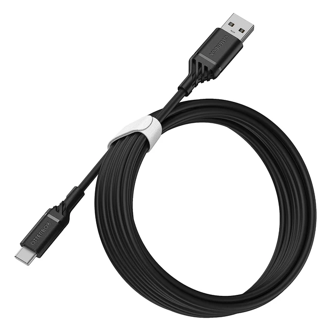 OtterBox Reinforced USB-A to USB-C Cable for Smartphone and Tablet - Ultra Rugged - 3m - Black