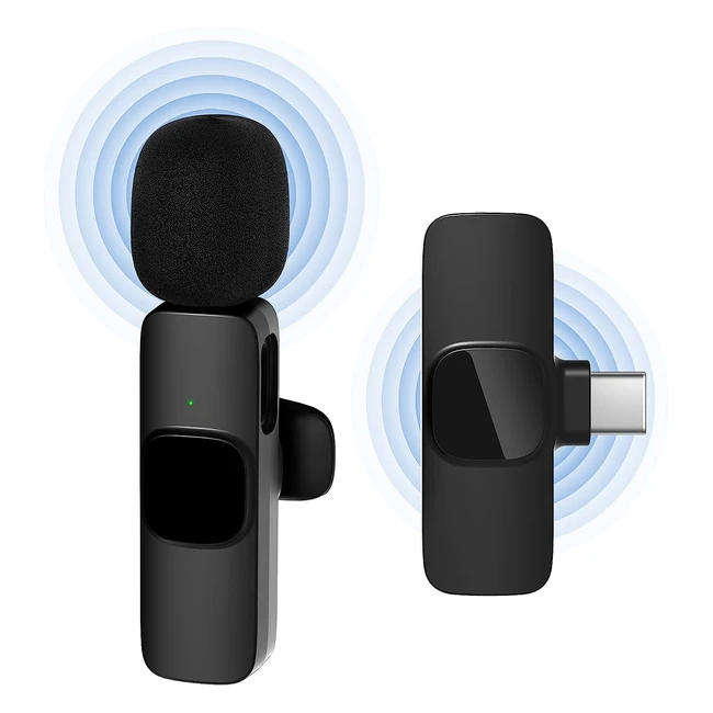 Qhot Wireless Microphone for iPhone iPad - Clip-on Lapel Lavalier Bluetooth Mic - Noise Reduction - Long Battery Life