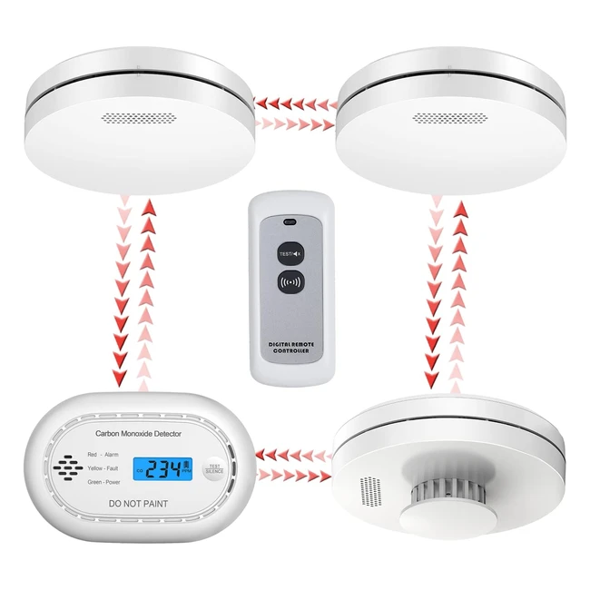 LCD Display Smoke Alarm Heat Detector CO Detector TUV Certified Fire Alarms