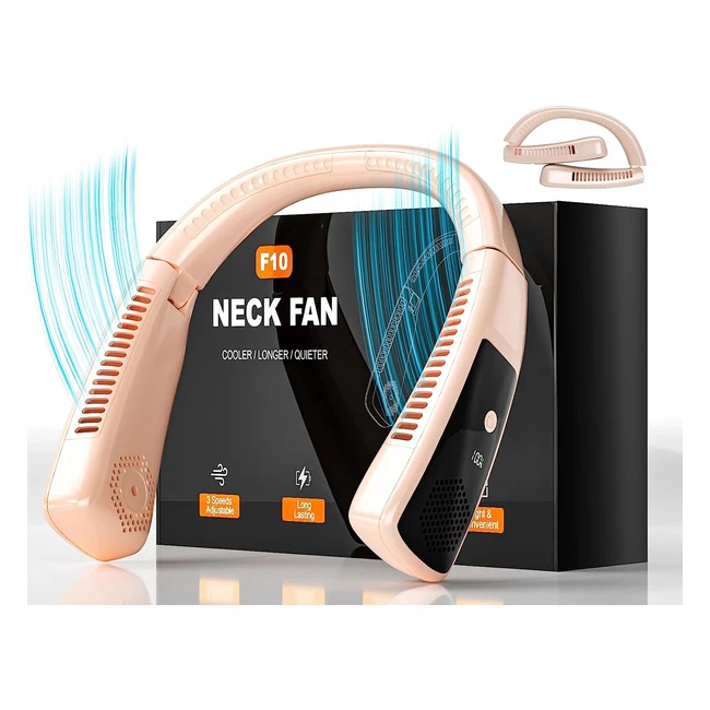 Tevelecin Personal Neck Fan 5000mAh Foldable Bladeless Neck Fans Portable Rechargeable LED Display 3-Speed