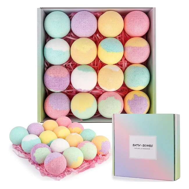 Coffret Cadeau Bombe de Bain 16pcs - Huiles Essentielles Naturelles - Pour un Bain Relaxant - Idée Cadeau pour Femme
