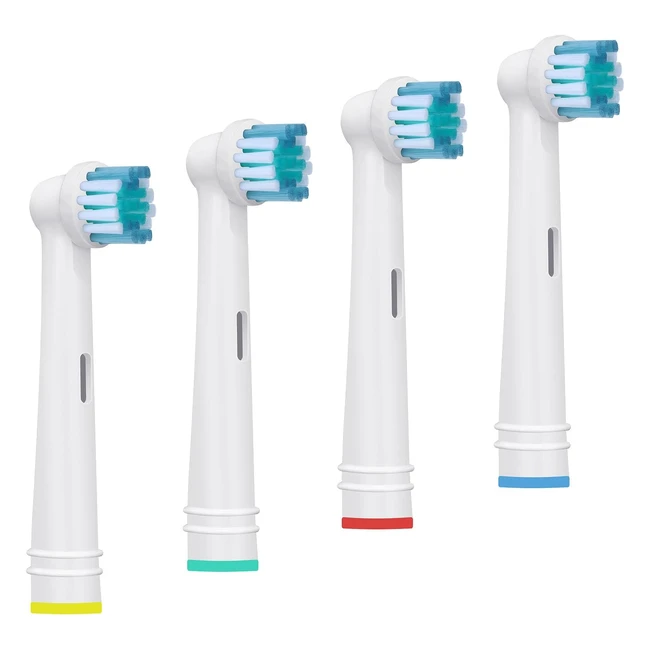 Testine di Ricambio Kisstta per Spazzolini Elettrici Oral B - Compatibili con Precision Clean, Cross Action, Vitality, Sensitive, Professional Care e Altri Modelli - Set da 4