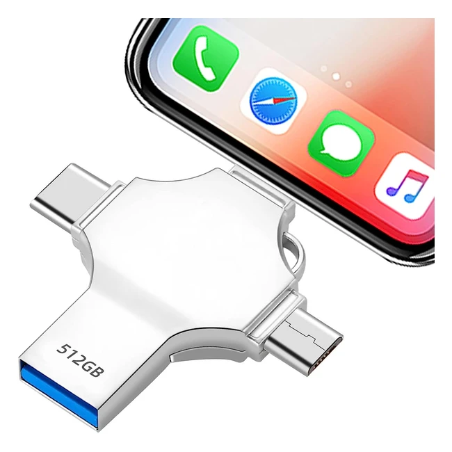 Memoria USB 512GB 4 en 1 Lumrok - Alta Capacidad y Velocidad