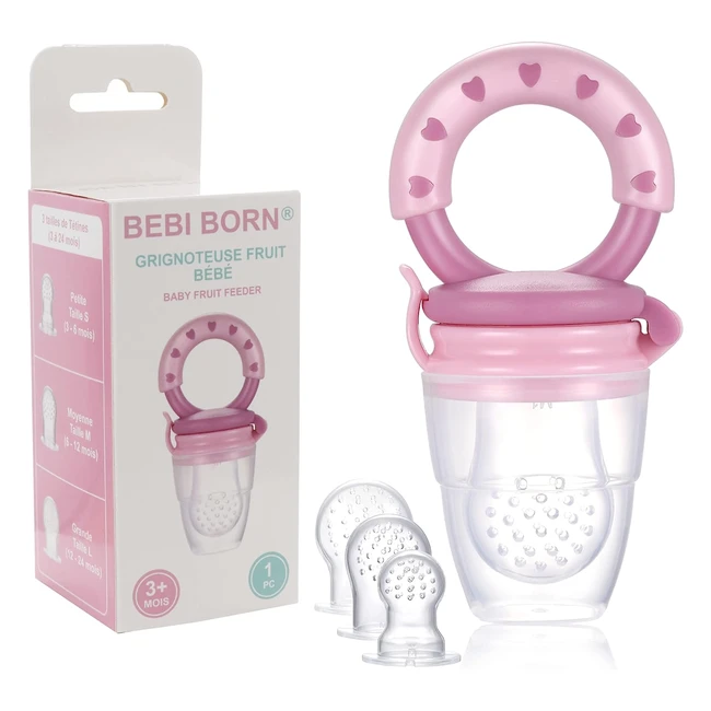 Grignoteuse Bébé 2-en-1 | Sans BPA | Soulage les Gencives | 3 Tailles de Tétines