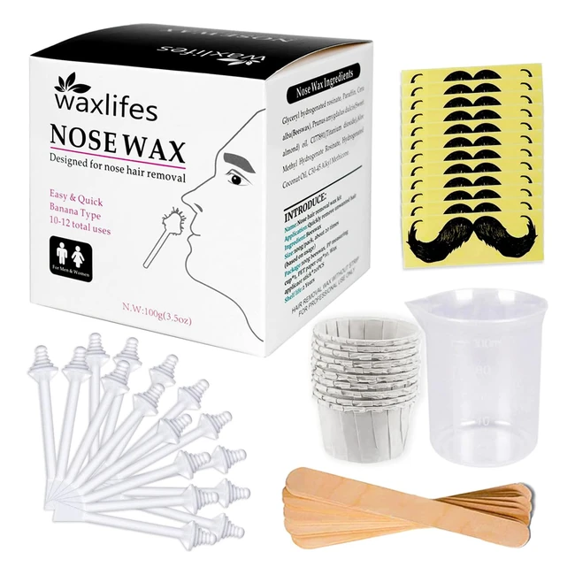 Kit de cera para nariz para hombres y mujeres - Depilación segura y fácil