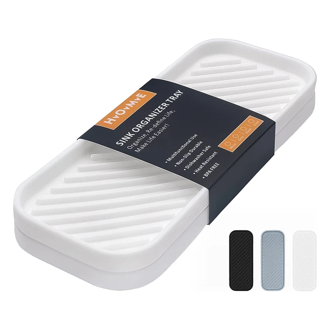 Vassoio Organizer in Silicone Portasapone e Spugna per Lavello da Cucina Bagno - Confezione da 2 Pezzi