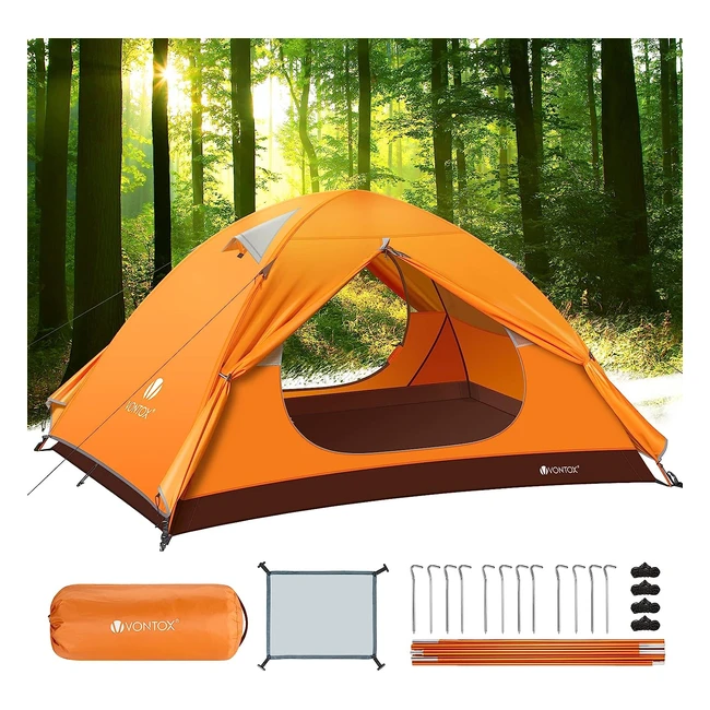 V Vontox Tent - Lightweight, Waterproof, Windproof - Easy Setup for Camping and Outdoor Activity